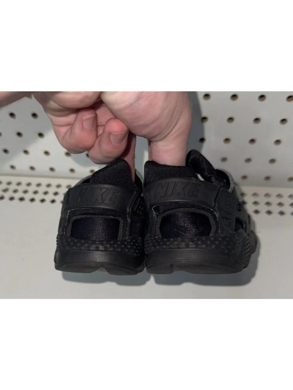 Nike Air Huarache Run TD Triple Black Boys Youth Athletic Running Shoes Size 10C